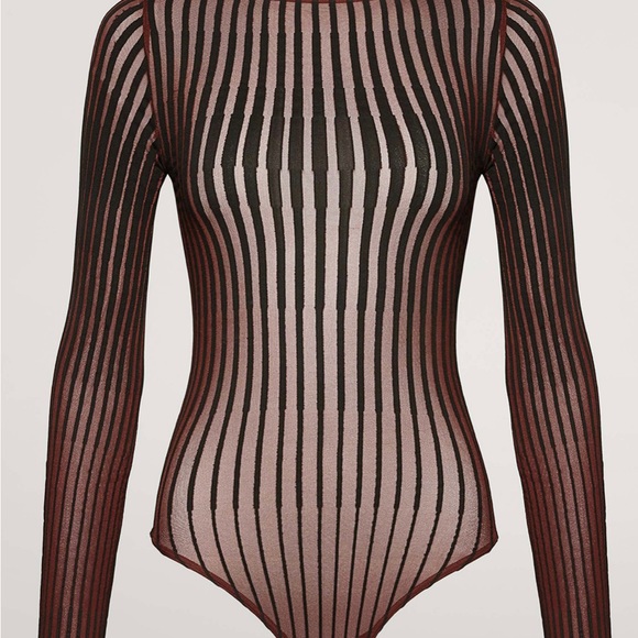 WOLFORD CAROL STRING BODYSUIT BLACK/AÇAÍ - Picture 3 of 6